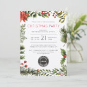 Invitation Business Logo Botanical Christmas Party (Debout devant)