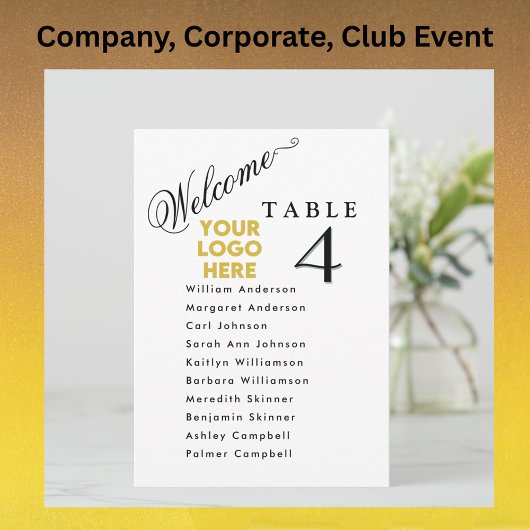 Invitation Business Logo Table Event Seating Plan Cards 