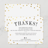 Invitation BUSINESS MERCI chic taches or moderne (Devant / Derrière)