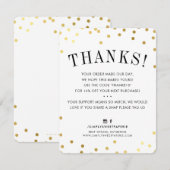 Invitation BUSINESS MERCI chic taches or moderne (Devant / Derrière)