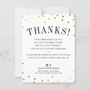 Invitation BUSINESS MERCI chic taches or moderne