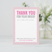 Invitation BUSINESS MERCI NOTE jolie polkadot rose (Debout devant)