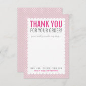 Invitation BUSINESS MERCI NOTE jolie polkadot rose (Devant / Derrière)