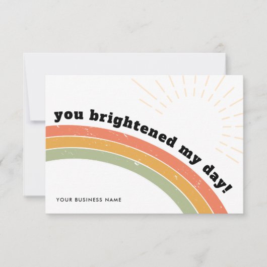 Invitation Business Merci Retro Rainbow Sun Bright Day (Devant)