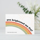 Invitation Business Merci Retro Rainbow Sun Bright Day (Debout devant)