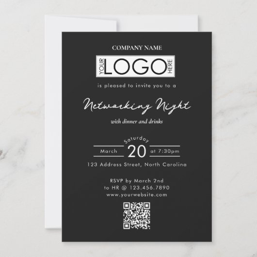 Invitation Business Networking Dinner Event Logo QR Code (Devant)