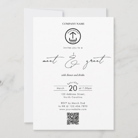 Invitation Business Networking Dinner Event Logo Script (Devant)