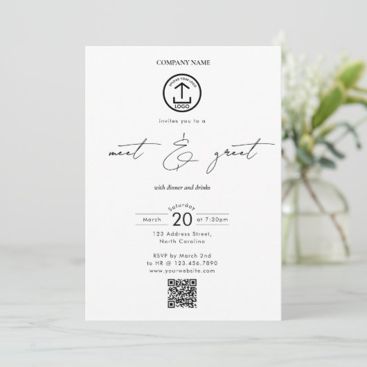 Invitation Business Networking Dinner Event Logo Script (Debout devant)