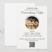 Invitation Business Networking Dinner Event Photo QR Code (Devant / Derrière)