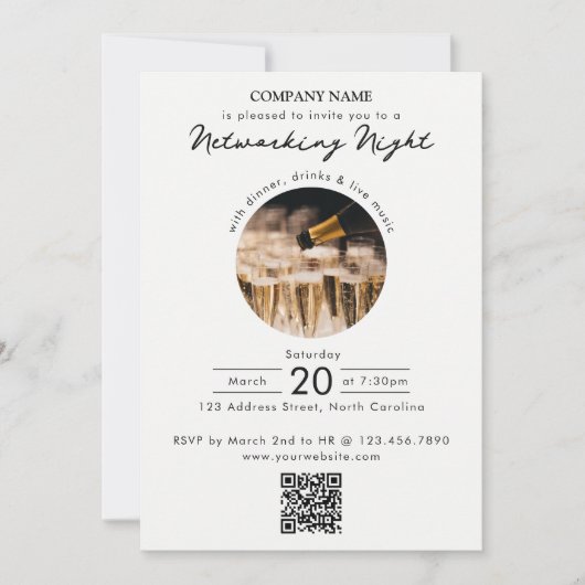Invitation Business Networking Dinner Event Photo QR Code (Devant)