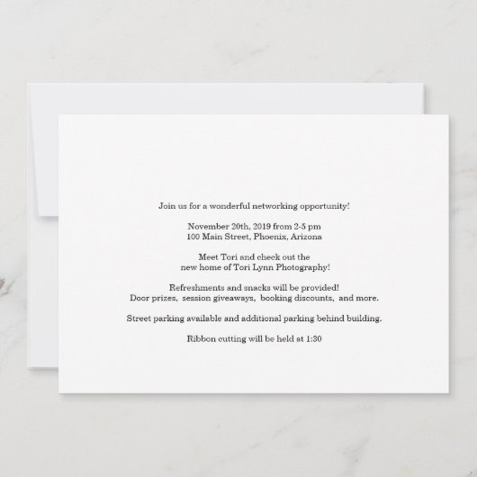 Invitation Business Open House - Ajouter un logo (Dos)