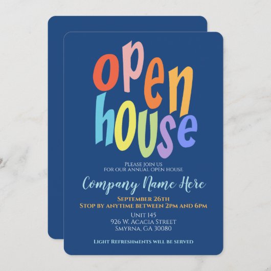 Invitation Business Open House Modern (Devant / Derrière)