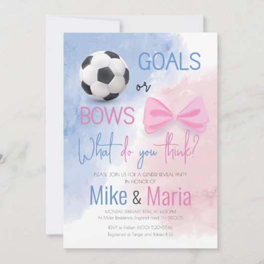 Invitation Buts ou arcs genre révéler l'invitation (Devant)