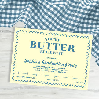 Invitation Butter Believe It Yellow Vintage 2026 Graduation