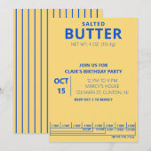 Invitation Butter Birthday Party Cooking party (Devant / Derrière)