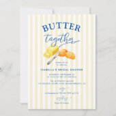Invitation Butter Together Yellow Stripes Bridal Shower (Devant)