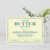 Invitation Butter Together Yellow Vintage Bridal Shower (Debout devant)
