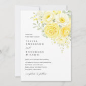 Invitation Butter Yellow Ivory Floral Wedding (Devant)