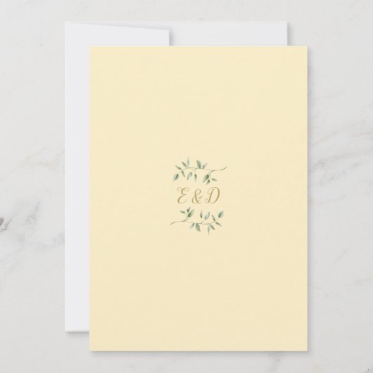 Invitation Buttercup Yellow Greenery Monogram Wedding (Dos)
