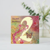 Invitation BUTTERFER À SPARKLES Deuxième fête d'anniversaire (Debout devant)