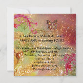 Invitation BUTTERFER EN ÉPARKLES Pour l'or fête d'anniversair (Dos)