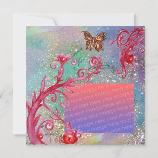 Invitation BUTTERFER EN Mariage Bleu SPARKLES Modèle photo (Devant)