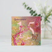 Invitation BUTTERFER EN OR SPARKLES Quinceanera Anniversaire (Debout devant)