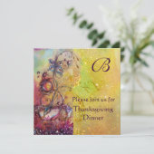 Invitation BUTTERFER PLANTE MONOGRAM Thanksgiving Dîner (Debout devant)