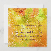 Invitation BUTTERFER PLANTE MONOGRAM Thanksgiving Diner Ice (Dos)