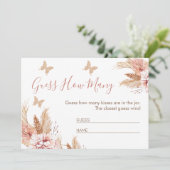 Invitation Butterfly Baisers Baby shower Devinez Combien De J (Debout devant)