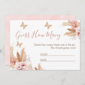 Invitation Butterfly Baisers Baby shower Devinez Combien De J (Devant / Derrière)