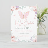 Invitation Butterfly Birthday (Debout devant)