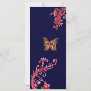 Invitation BUTTERFLY, bleu rouge vif