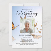 Invitation Butterfly, Celebration of Life Photo, Funeral (Devant)