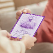 Invitation Butterfly Dance Glitter Purple Dress Sweet 16