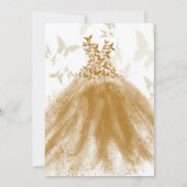 Invitation Butterfly Dance Gold Sparkle robe Fête des mariées (Dos)