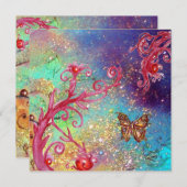 Invitation BUTTERFLY DANS SPARKLES 2, Soirée de mariage éléga (Devant / Derrière)