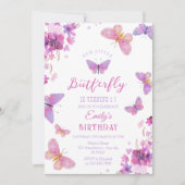 Invitation Butterfly First Birthday (Devant)