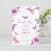 Invitation Butterfly First Birthday (Debout devant)