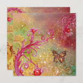 Invitation BUTTERFLY IN SPARKLES 2, Soirée de mariage élégant (Devant / Derrière)