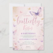 Invitation Butterfly Kisses Wishes spring summer fall winter (Devant)