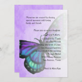 Invitation Butterfly Ombre violet bat mitzvah (Devant / Derrière)