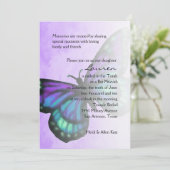 Invitation Butterfly Ombre violet bat mitzvah (Debout devant)