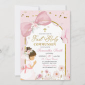 Invitation Butterfly Pink Coquette Girl First Holy Communion (Devant)
