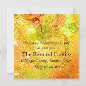 Invitation BUTTERFLY PLANTE MONOGRAM Thanksgiving Dîner Senti (Dos)
