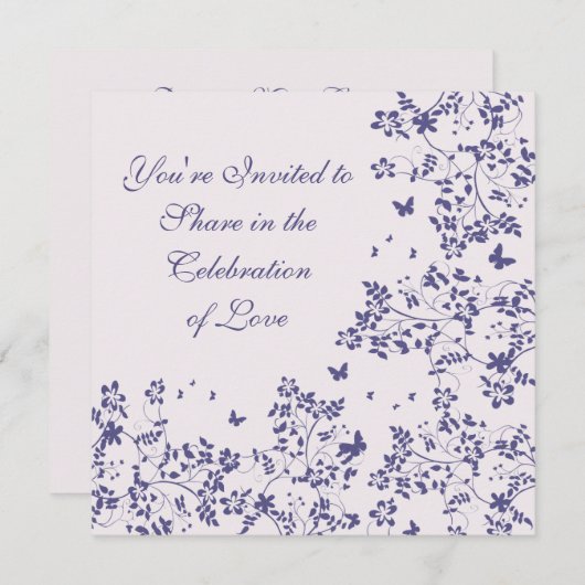 Invitation Butterfly Romance / Deep Lavendar (Devant / Derrière)