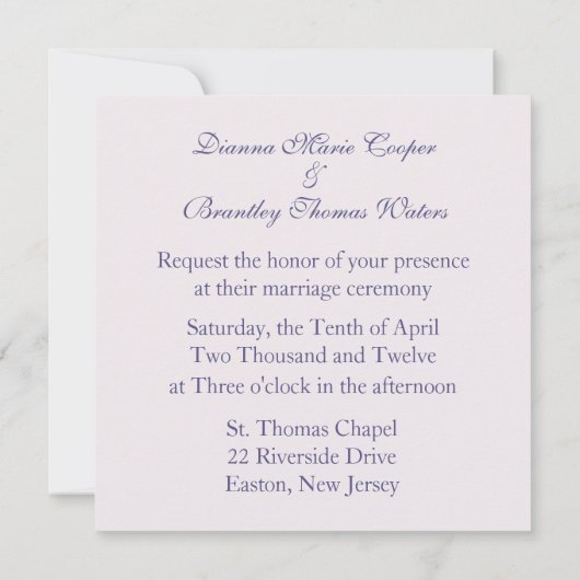 Invitation Butterfly Romance / Deep Lavendar (Dos)