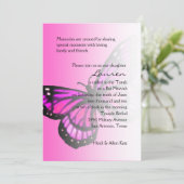 Invitation Butterfly rose chaud bat mitzvah Ombre (Debout devant)