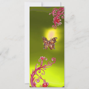 Invitation BUTTERFLY TOPAZ, jaune rouge vif rose violet