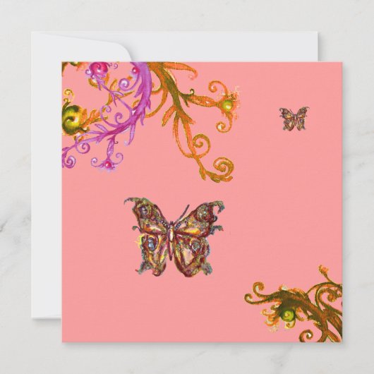 Invitation BUTTERFLY, violet violet violet rose vif (Devant)